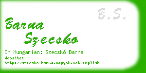barna szecsko business card